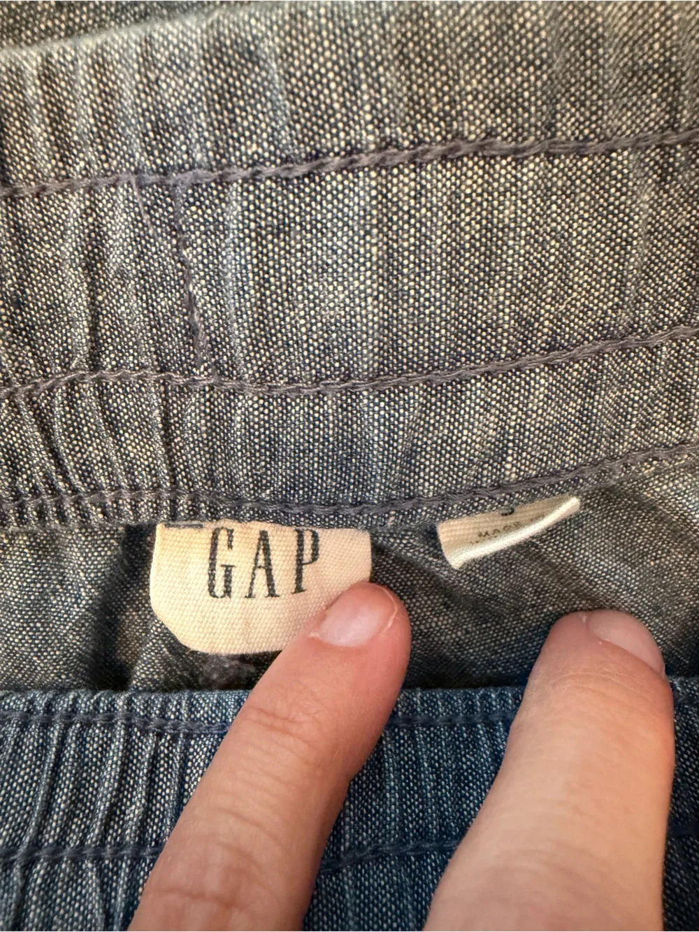 GAP Blue Drawstring Linen-Blend Athletic Shorts
